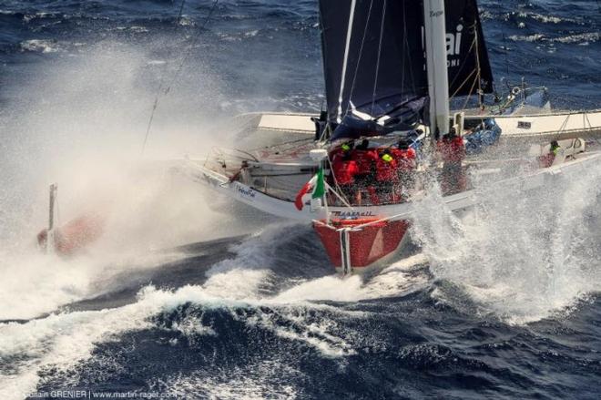 First time across the Atlantic with the new foils for Giovanni Soldini’s MOD70, Maserati – RORC Transatlantic Race © Guilain GRENIER/www.martin-raget.com www.martin-raget.com